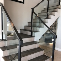 Clôture en verre moderne pour balcon et jardin, poteau carré en acier inoxydable, garde-corps en verre trempé transparent, résistant à la rouille, intérieur/extérieur