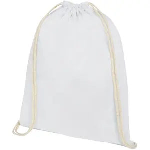 Sac à dos en coton d'Oregon avec cordon de serrage, articles personnalisés - Product Image 1
