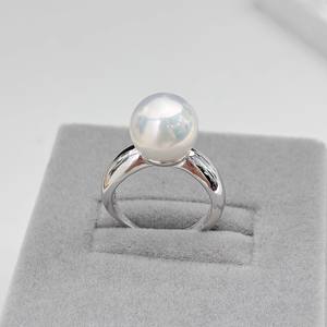 Anillo de Plata WENCHI S925 con Soporte para Perlas, Accesorios de Moda, Anillo con Cuentas Redondas de 8-9 mm, Modelo 11973, China - Product Image 2