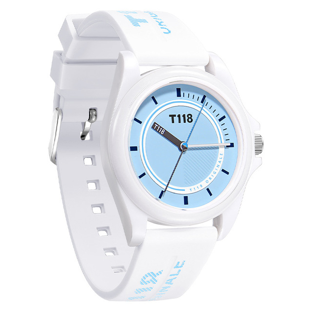 T118 Series Unisex Alloy Quartz Movement Fashionable Trendy Student Exam Sports Watch Silicone Casual Pointer Dial Quartz Watch