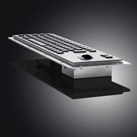 Clavier industriel métallique USB filaire avec trackball, étanche IP65, compatible avec Windows/Linux/Mac pour machine CNC