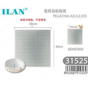 Adesivo per piastrelle Ilan autoadesivo 30x30cm con superficie a specchio per decorazione murale - Product Image 1