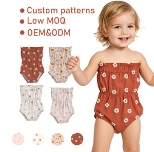 Mono de Verano para Bebés Niñas, Diseño Floral, sin <span class=keywords><strong>Tirantes</strong></span>, Moderno, de una Pieza, para Niñas Pequeñas - Product Image 1
