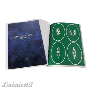 Livre de tatouages temporaires LinhaivetA, 8 pochoirs d'art corporel pour la <span class=keywords><strong>peinture</strong></span> - Product Image 2