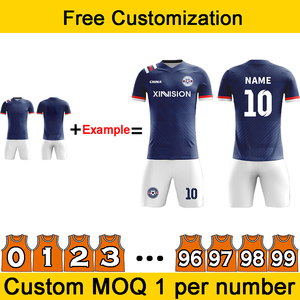Conjuntos de Uniformes de Fútbol Personalizados con Logotipo, Números y Patrones, Unisex, Transpirables, para Competencia de Equipo, Entrenamiento, Secado Rápido, 100% - Product Image 3