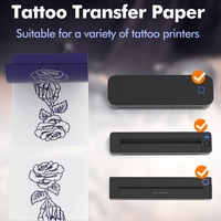Papel para Plantillas de Tatuajes LUCK JINGLE A4, Resistente al Agua y al Aceite, 4 Páginas, para Impresora Térmica Portátil A46/D80/L82 (Certificado CE)
