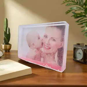סיטונאי 4*6 אינץ 'נוזלי מסגרת תמונה אקרילית עבור אמא של היום להתאמה אישית, תמונות מזכרת עשוי פלסטיק