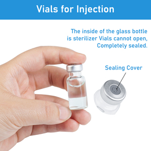 Flacons d'injection stériles 3 ml avec bouchon <span class=keywords><strong>en</strong></span> caoutchouc, flacon <span class=keywords><strong>en</strong></span> <span class=keywords><strong>verre</strong></span> rond estampé argenté avec ouvre-flacon - Product Image 6