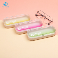 Boîte de rangement pour lunettes en plastique simple avec logo personnalisé, étui à lunettes en plastique, porte-lunettes, étui pour lunettes optiques