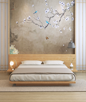Cadre de Lit Luxe Moderne Grande Taille Mobilier Chambre à Coucher Lit en Bois