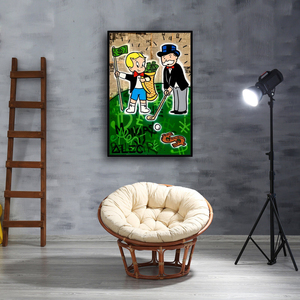 Lienzo de <span class=keywords><strong>Graffiti</strong></span> Urbano <span class=keywords><strong>Monopoly</strong></span>, Impresión en Lienzo de Alec <span class=keywords><strong>Monopoly</strong></span> 'Jugando Golf', Pintura Mural en Lienzo - Product Image 3