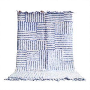 Moroccan Unique Beni Ourain <b>Rug</b> Hand Made Moroccan <b>Boho</b> Beni Ourain <b>Rug</b> Albertina Hand Knotted Wool Area <b>Rug</b> By ITHL - Product Image 1