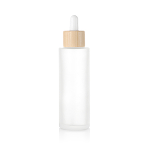 Luxury Frosted Glass <b>Bottle</b> Customized Essential Oil <b>Bottle</b> For Cosmetics Container <b>Empty</b> With Rubber Dropper Bamboo Cap - Product Image 5