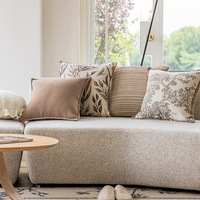 Housse de coussin de luxe kaki en forme de fleur 3D, en peluche douce, décorative pour canapé, chambre, bureau et maison