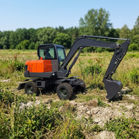 Mesin Penggali Konstruksi EPA dan EuroV, Excavator Roda 6 Ton untuk Dijual