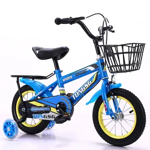 אופני ילדים בצבעים רבים אופני בנות 12 14 16 18 אינץ' מסגרת פלדת פחמן אופני ילדים עם גלגלי אימון מהבהבים