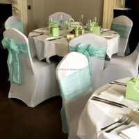Housse de chaise en spandex avec nœud en organza, housse de chaise extensible avec nœud papillon pour la décoration de mariage, de banquet et d'événements