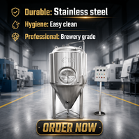 Fermenteur Conique en Acier Inoxydable HG 300 Litres 500 Litres pour Bière Lager Clair et Fermentation de Semences, Réservoirs de Fermentation 220V/380V, Garantie 3 Ans