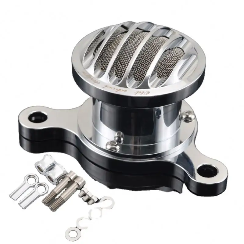 CafeレーサーオートバイChrome Aluminum Air Filter Intake Air Cleaner For 88-19 Harley Sportster 48 XL883 XL1200 I