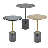 Table basse convertible en marbre nordique, table d'appoint noire, design moderne, cadre en métal durable et écologique, meubles de salon