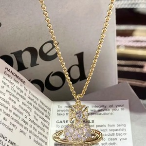 Conjunto de Joyería de Cobre y Bambú con Diamantes Estéreo de Saturno, Edición Limitada Día de San Valentín 2025, Estilo Reina Occidental, Amor Materno - Product Image 1