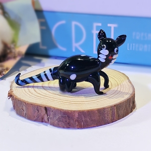 Adorno de cristal de gato negro hecho a mano para Halloween, Navidad, decoración del Día de San Valentín, regalo artesanal colorido, figurita de gato - Product Image 1