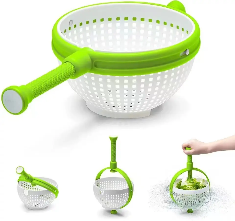 Household Vegetable And Fruit Salad Spin Cleaning Dehydration Rotating Drain Basket