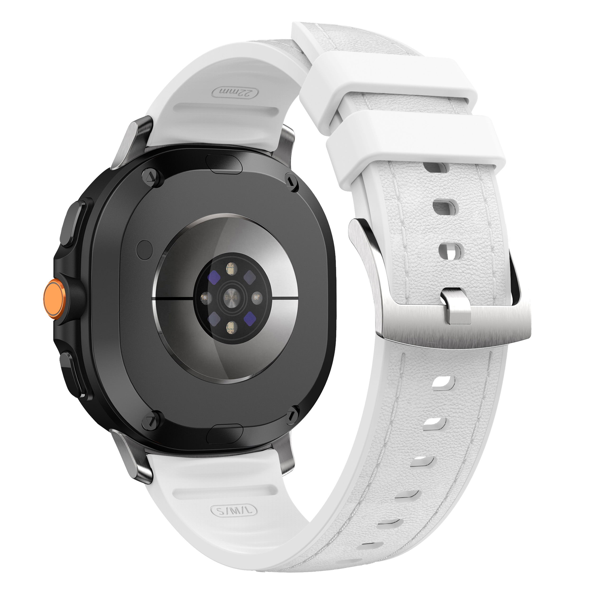 New Original Hybrid Band Leather & Silicone Strap for Samsung Watch 8 /Watch 8 Classic (WB1192T)