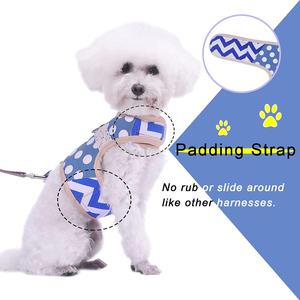 Satu Set tali dan kekang anjing kecil, kekang hewan peliharaan kecil untuk musim dingin, rompi anjing empuk lembut dapat disetel untuk pudel, Pomeranian, <span class=keywords><strong>Chihuahua</strong></span> - Product Image 4