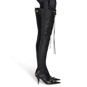 Bottes longues pour femmes avec ornements métalliques, couleurs et tailles personnalisées, bottes hautes au-dessus du genou, bottines cuissardes pour femme, chaussures en promotion - Product Image 6