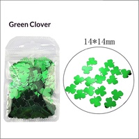 Confettis Trèfle à Quatre Feuilles Verts Ultra-Fins Métalliques Scintillants pour Lunettes et Chapeaux – Décorations de Fête Irlandaise DIY