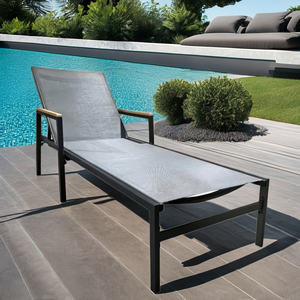 Yoho Moderne Extérieur Réglable En Aluminium Daybed Tissu Chaise Longue avec Bras En Bois En Plastique Salon Hôtel Parc Cour - Product Image 1
