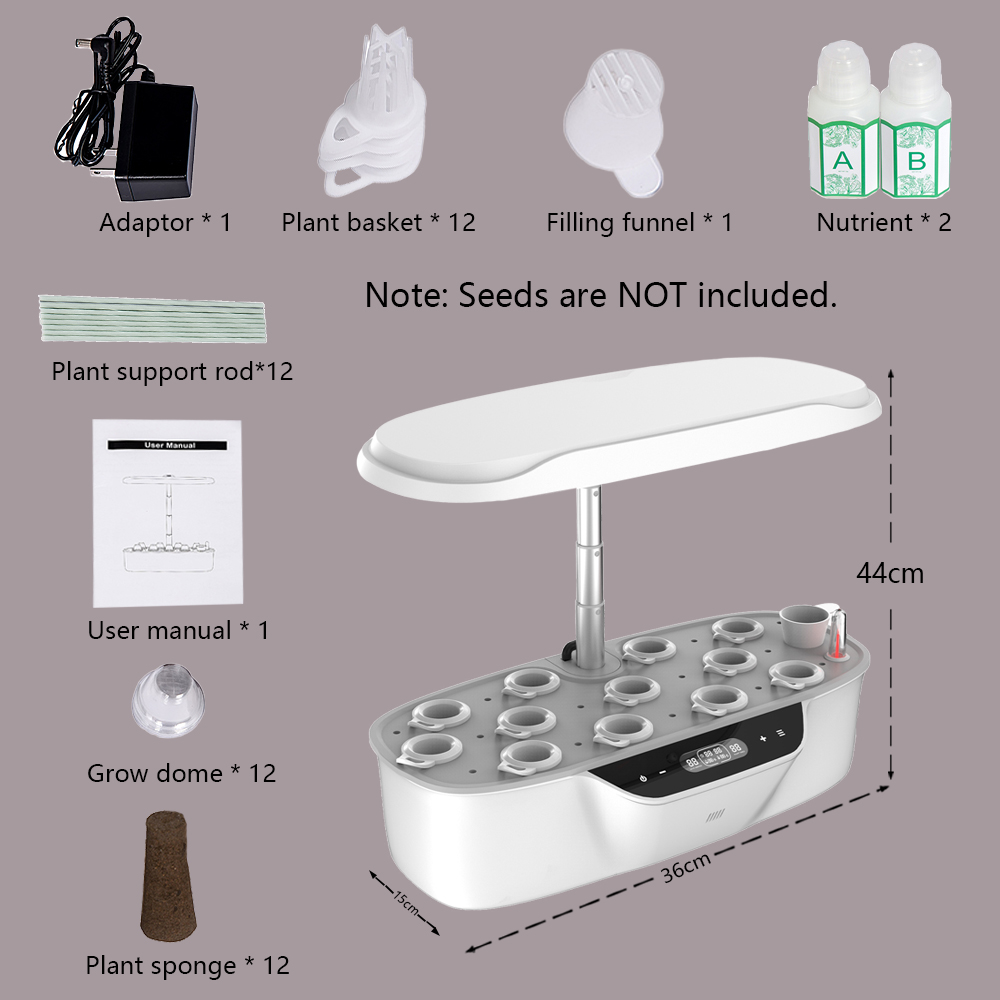 Indoor Full Spectrum 24W Hydroponic Growing System Succulents Herb