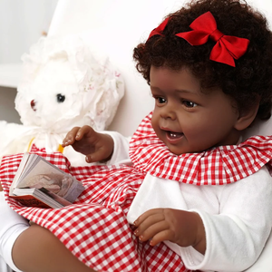 Bébé réaliste de 22 pouces, bébé reborn, bébé réaliste, <span class=keywords><strong>Yannik</strong></span> Bebe reborn, fille, jupe à carreaux, corps en tissu doux au toucher - Product Image 4