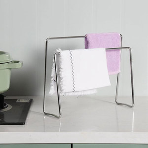 Estante <span class=keywords><strong>de</strong></span> trapo <span class=keywords><strong>de</strong></span> acero inoxidable 304 grueso moderno, doble nivel para plato, cocina, baño, estante <span class=keywords><strong>de</strong></span> almacenamiento <span class=keywords><strong>de</strong></span> toallas, compatible con limpieza - Product Image 2