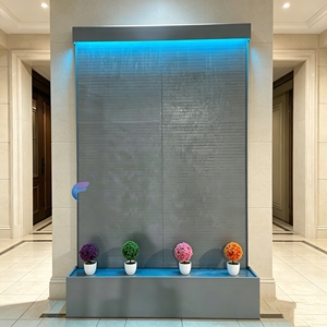 High Quality Acrylic Water Wall Waterfall With Colorful LED Lights Movable for Indoor Wall <b>Decoration</b> - Product Image 1