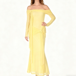 Robes d'été sexy transparentes à épaules dénudées et taille nouée pour femmes – Nouvelle collection en gros - Product Image 3