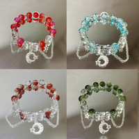 Nueva Pulsera de Cuentas con Diseño Floral de Estrella Esmaltada, Estilo Mori, Dulce y Femenino, para Novia