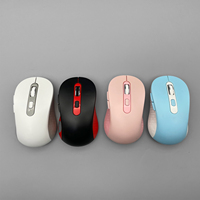 MW-005B Mouse Nirkabel USB 2.4G Biru Putih Menggunakan Baterai AA 6D 3D Style 4 Warna Tahan Air Ergonomis Garansi 12 Bulan 800-1600 DPI