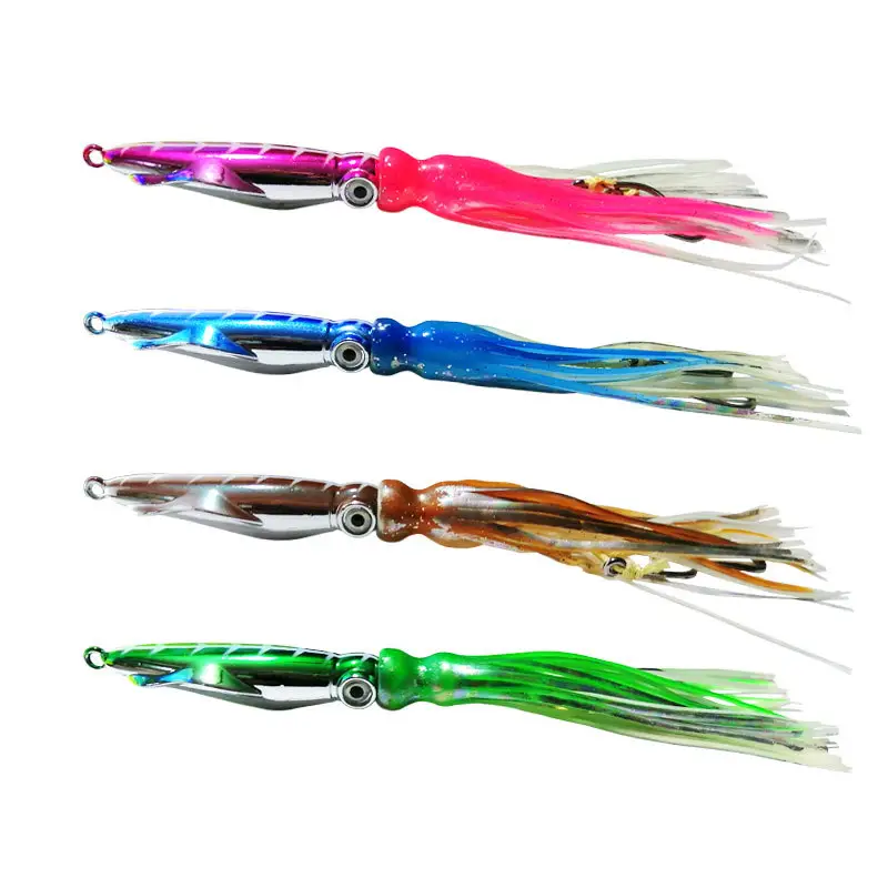 NEWRGY Offre Spéciale New Shake Lure Fishing Vib Bass Luminous Squid Skirt Lure Slow Jigging Octopus Fishing Lures