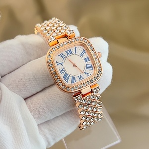 Montre carrée pour femme Starry Sky Diamond, cadran à chiffres romains, montre à quartz, bracelet, montre-bracelet pour femme avec strass - Product Image 3