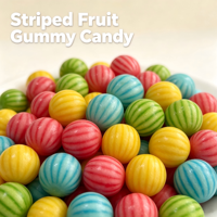 Bonbons à mâcher durs en forme de pastèque rayée EJOUA, saveur fruitée multicolore, vente en gros en vrac, boîte de bonbons