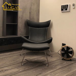 Sofá nórdico de lujo, silla individual de fibra de vidrio y cuero genuino, sillón <span class=keywords><strong>otomano</strong></span> de ocio y sillas con estilo - Product Image 5
