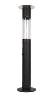 Chauffe-terrasse extérieur à pellets de bois 2M avec verre, couleur noire, écologique et économique, fournitures de jardinage