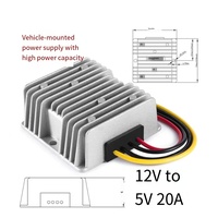 Alimentation électrique DC-DC HL Automotive, sortie 5V, 100W, entrée 12-36V pour écran LED, avec garantie d'un an