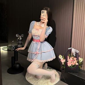 Alice Dream Femme Sexy Noir & Blanc <span class=keywords><strong>Sissy</strong></span> <span class=keywords><strong>Maid</strong></span> Lolita Cosplay Costume Anime Outfit avec Tablier Robe & Cosplay Party Dress - Product Image 2