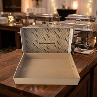 Boîte d'emballage alimentaire rapide recyclable avec logo personnalisé, pour churros, sushis, à emporter, avec couvercle, finition mate, grande taille, pour la restauration