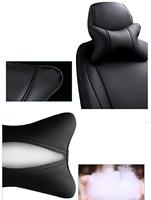 Personnalisé Premium Pu Cuir Arc Voiture Appui-tête Oreiller Chaise Siège Appui-tête Arc Forme Orthopédique Cou Oreiller Voyage Cuir pour Voiture