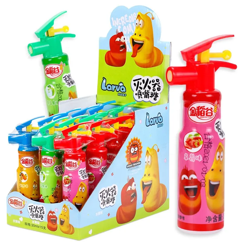 JinDaoGu estintore a forma di assortito fruttato gusto creativo giocattolo caramella Spray liquido caramella