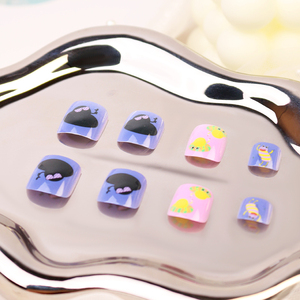 Vente en gros de <span class=keywords><strong>faux</strong></span> ongles réutilisables à coller sur les bouts de <span class=keywords><strong>faux</strong></span> ongles pour les dessins animés sur le thème de l'art bleu <span class=keywords><strong>faux</strong></span> ongles avec de la colle - Product Image 3